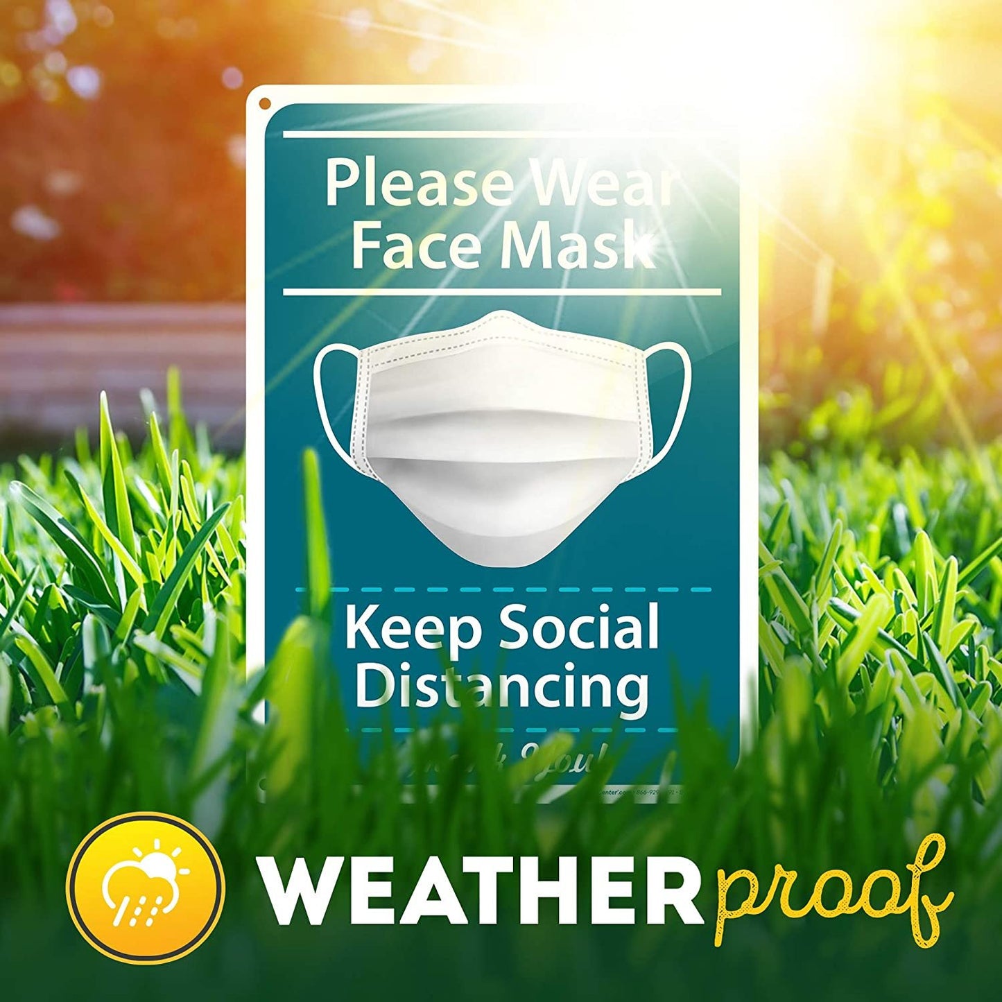 Please Wear Face Mask Sign Keep Social Distancing Sign
