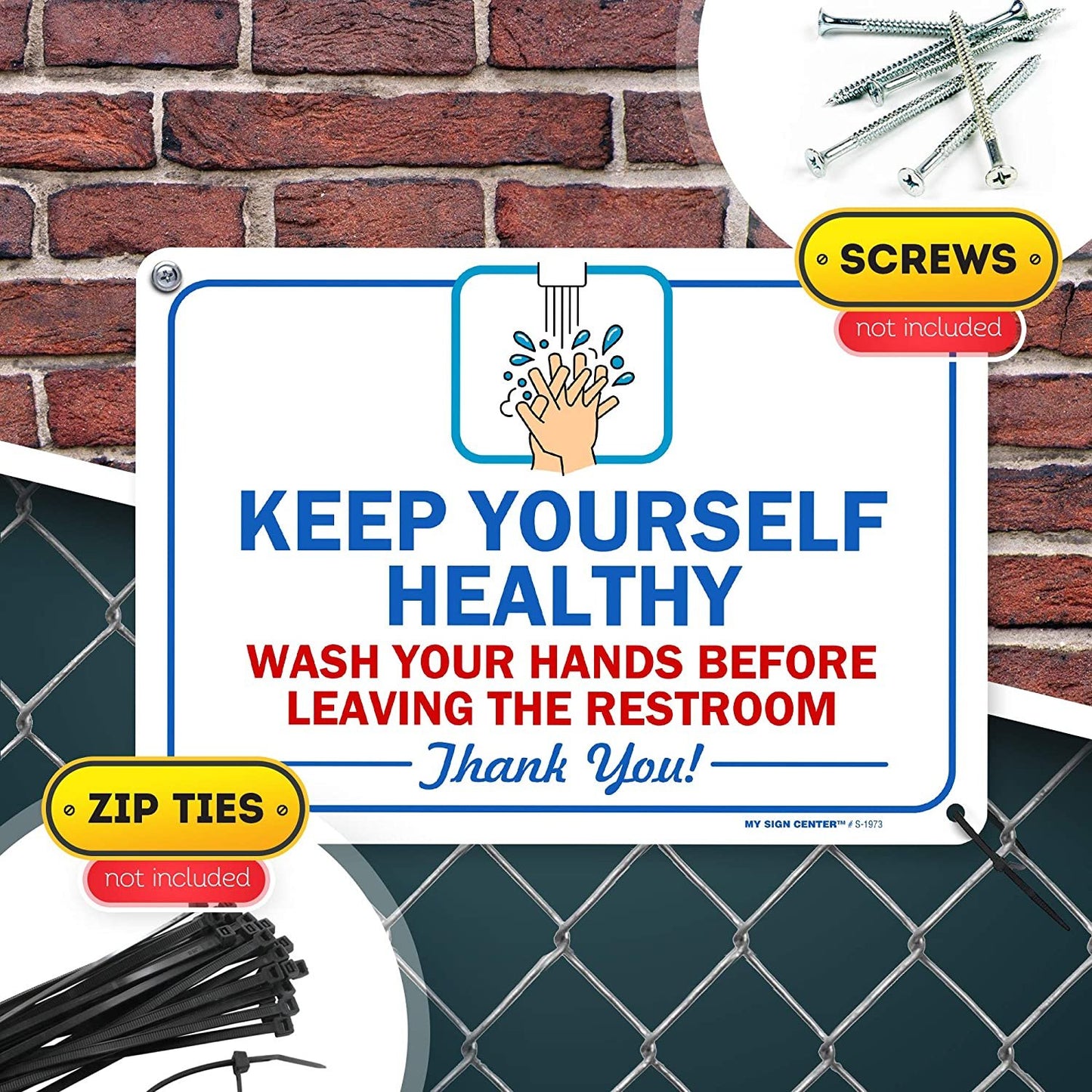 Wash Your Hands Before Leaving The Restroom Sign