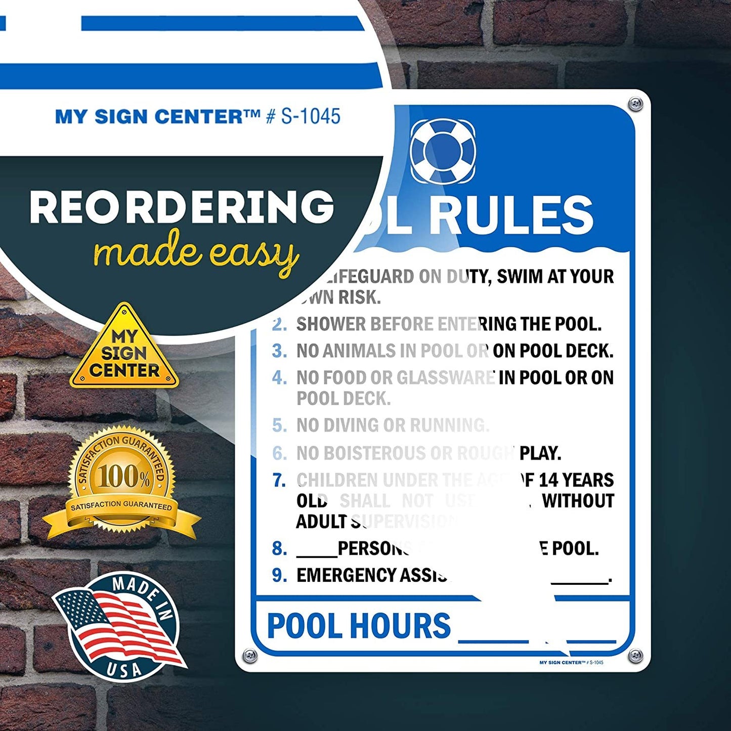 Swimming Pool Rules Sign 2