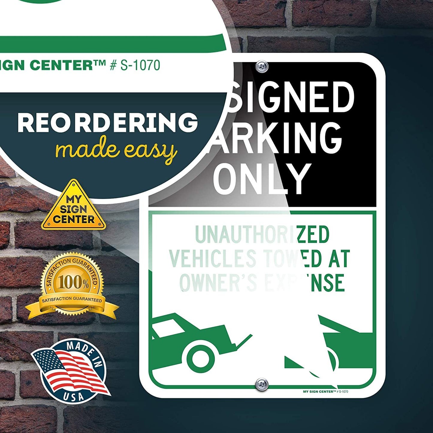 Assigned Parking Only Unauthorized Vehicles Will Be Towed Sign