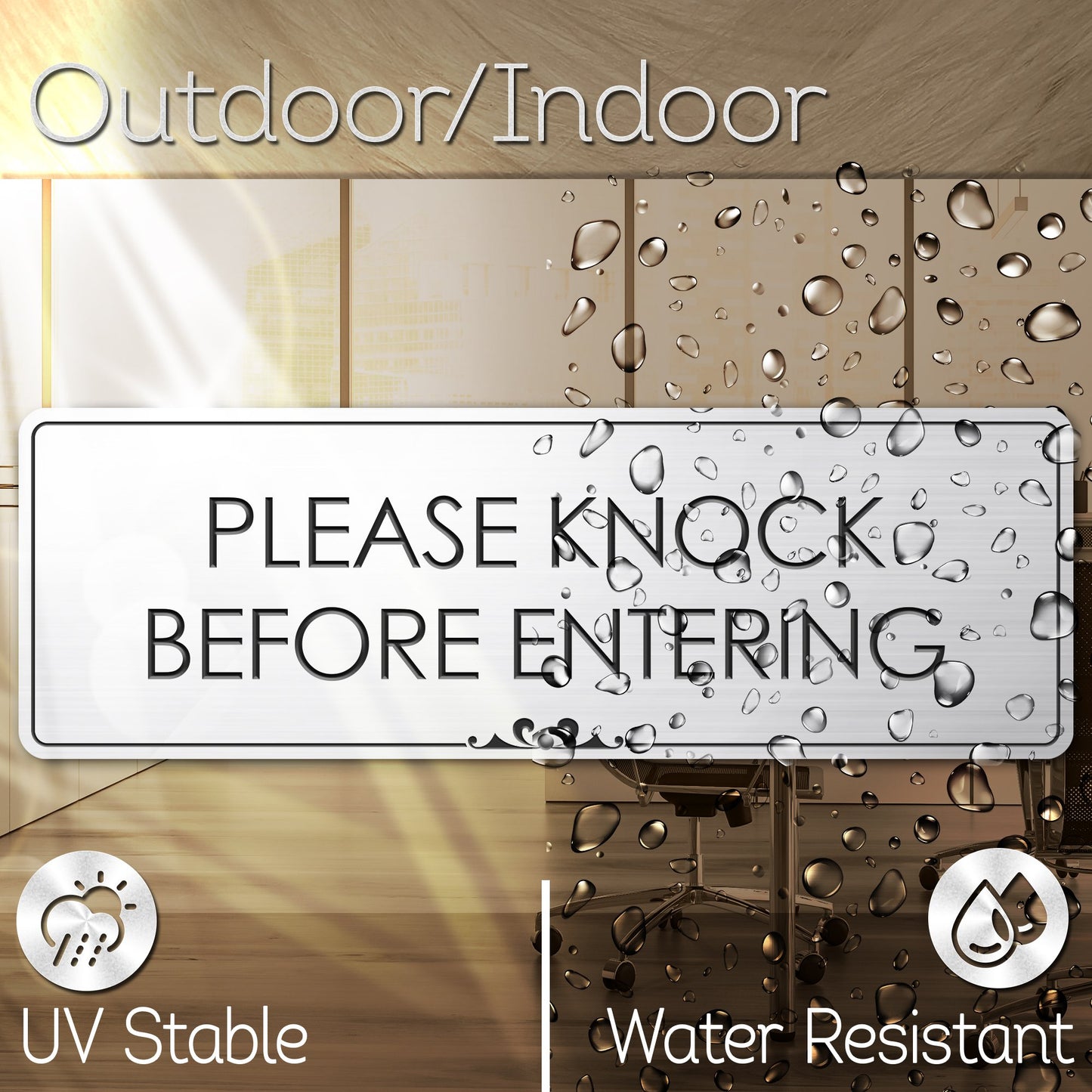 Please Knock Before Entering - Laser Engraved Sign