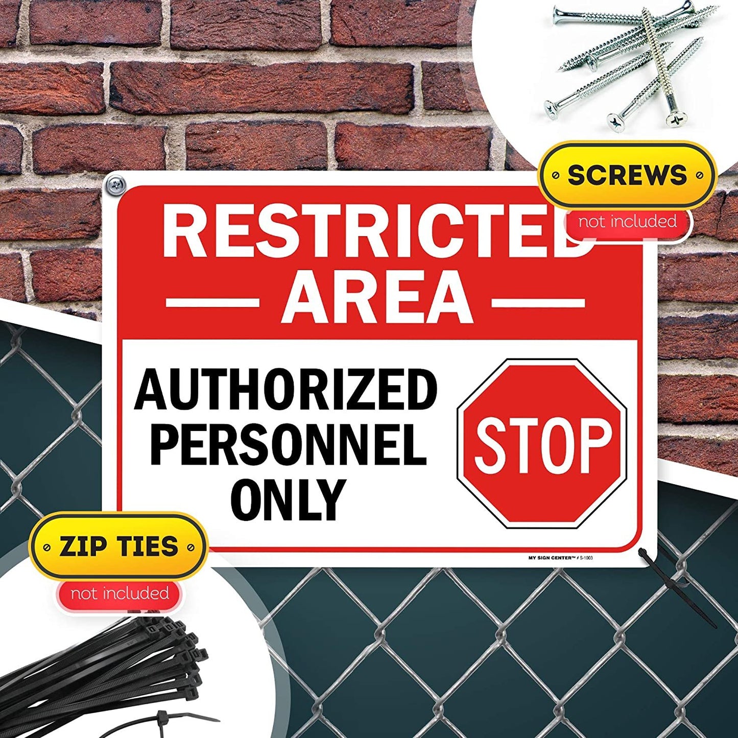 Warning Stop Do Not Enter, Restricted Area Authorized Personnel Only Sign