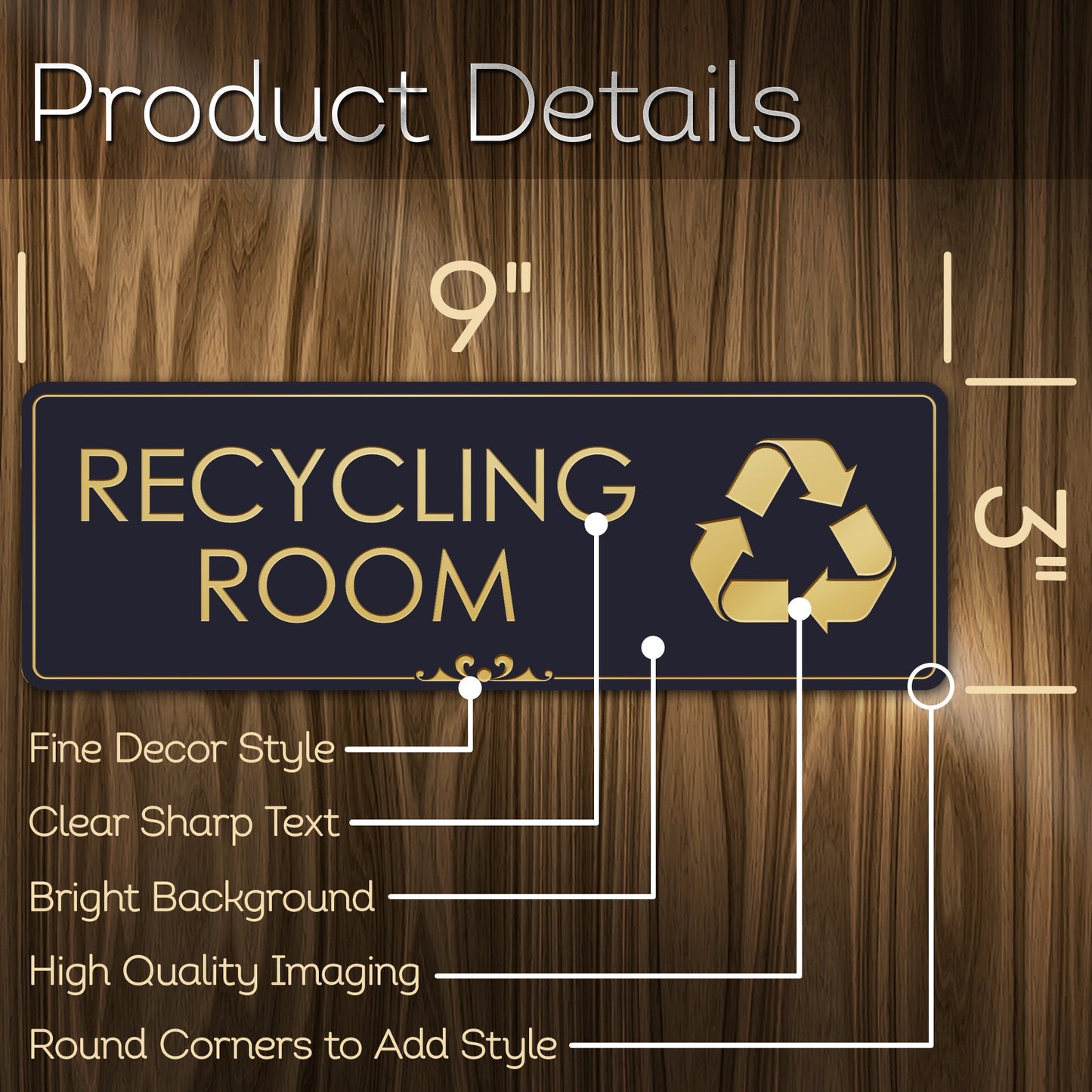 Recycle Room Trash Can Sign