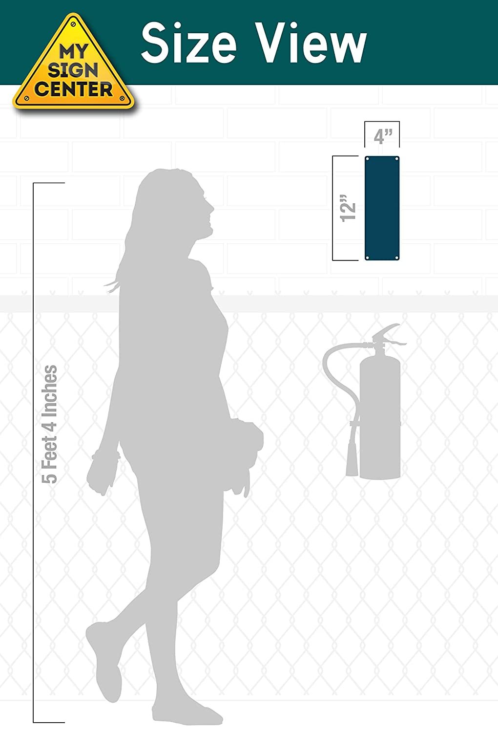 Fire Extinguisher with Arrow Down Fire and Safety Sign