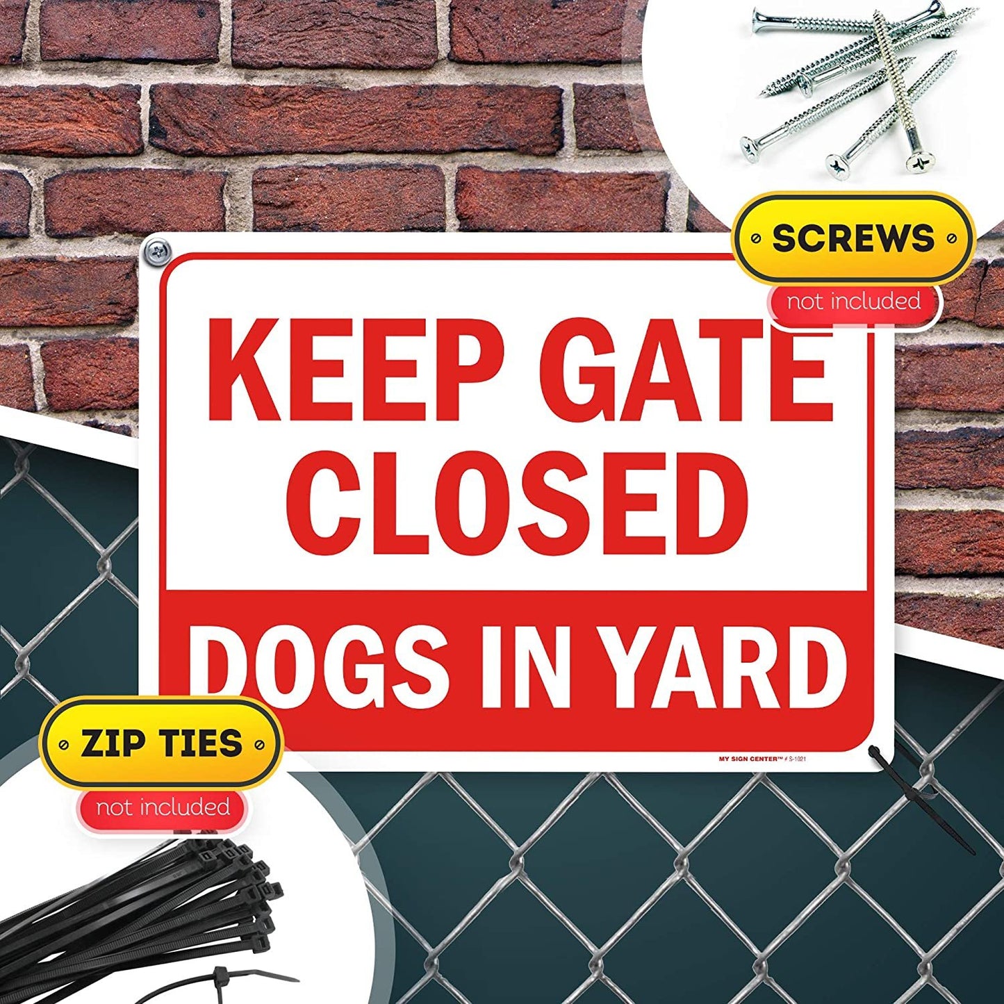 Keep Gate Closed Sign Dogs in Yard