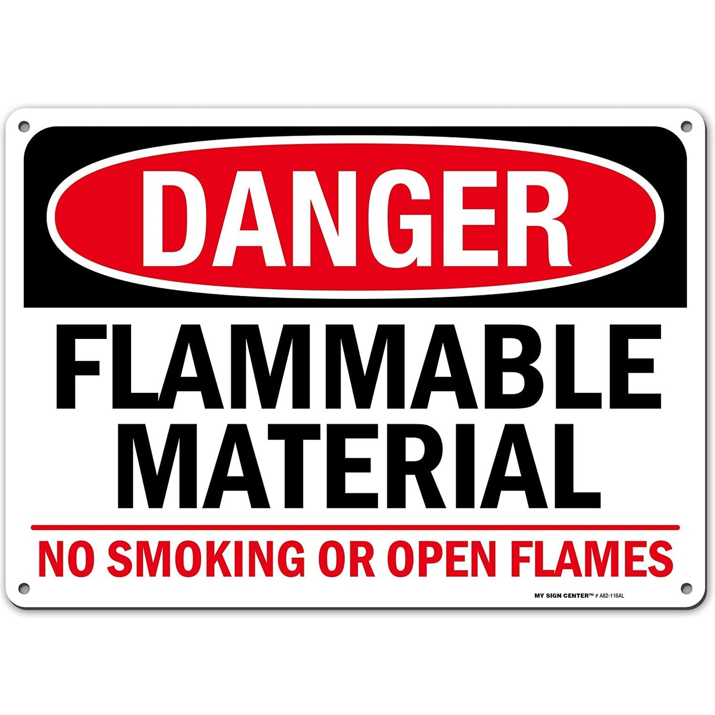 Danger Flammable Material No Smoking Or Open Flames Sign