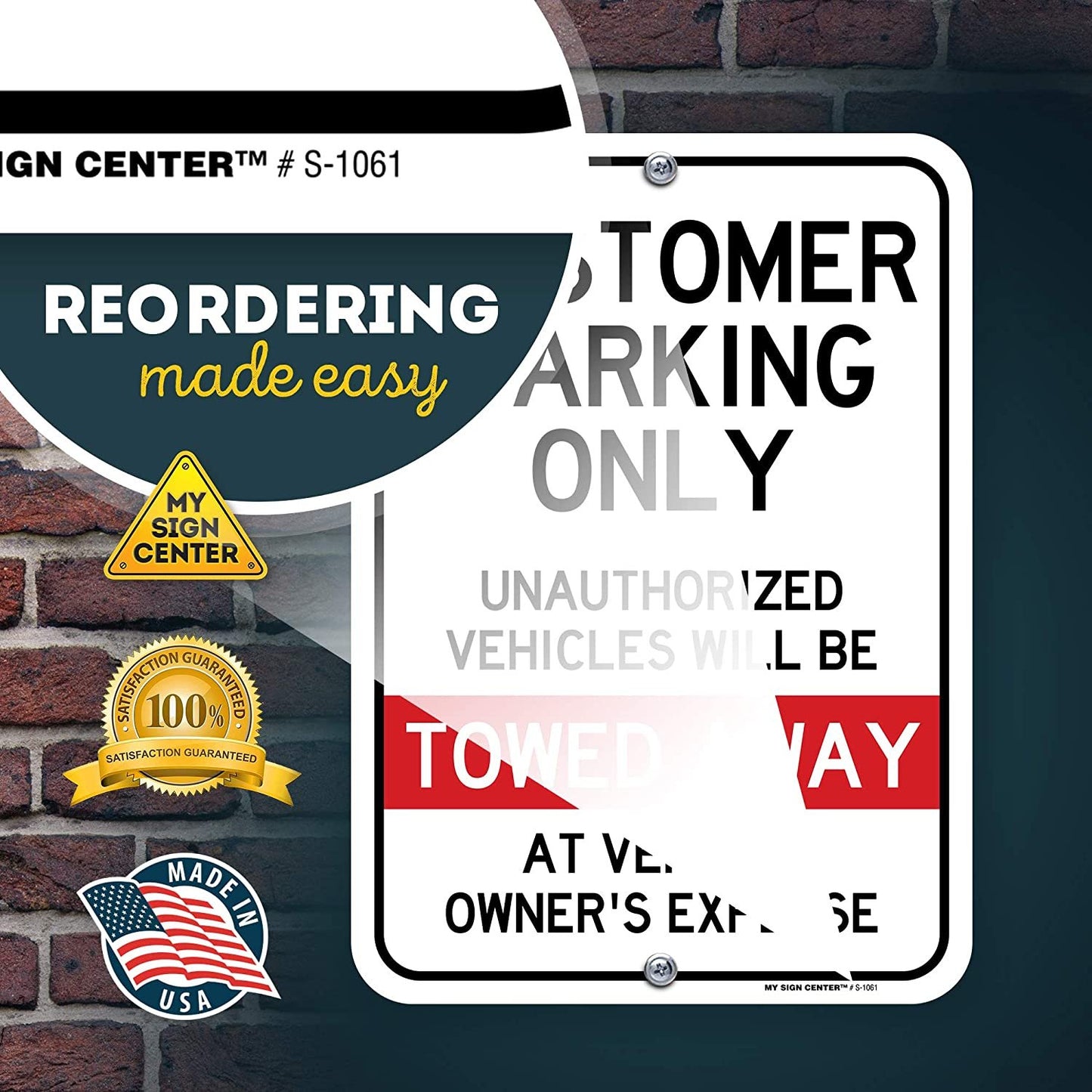 Customer Parking Only Sign Unauthorized Vehicles Will Be Towed
