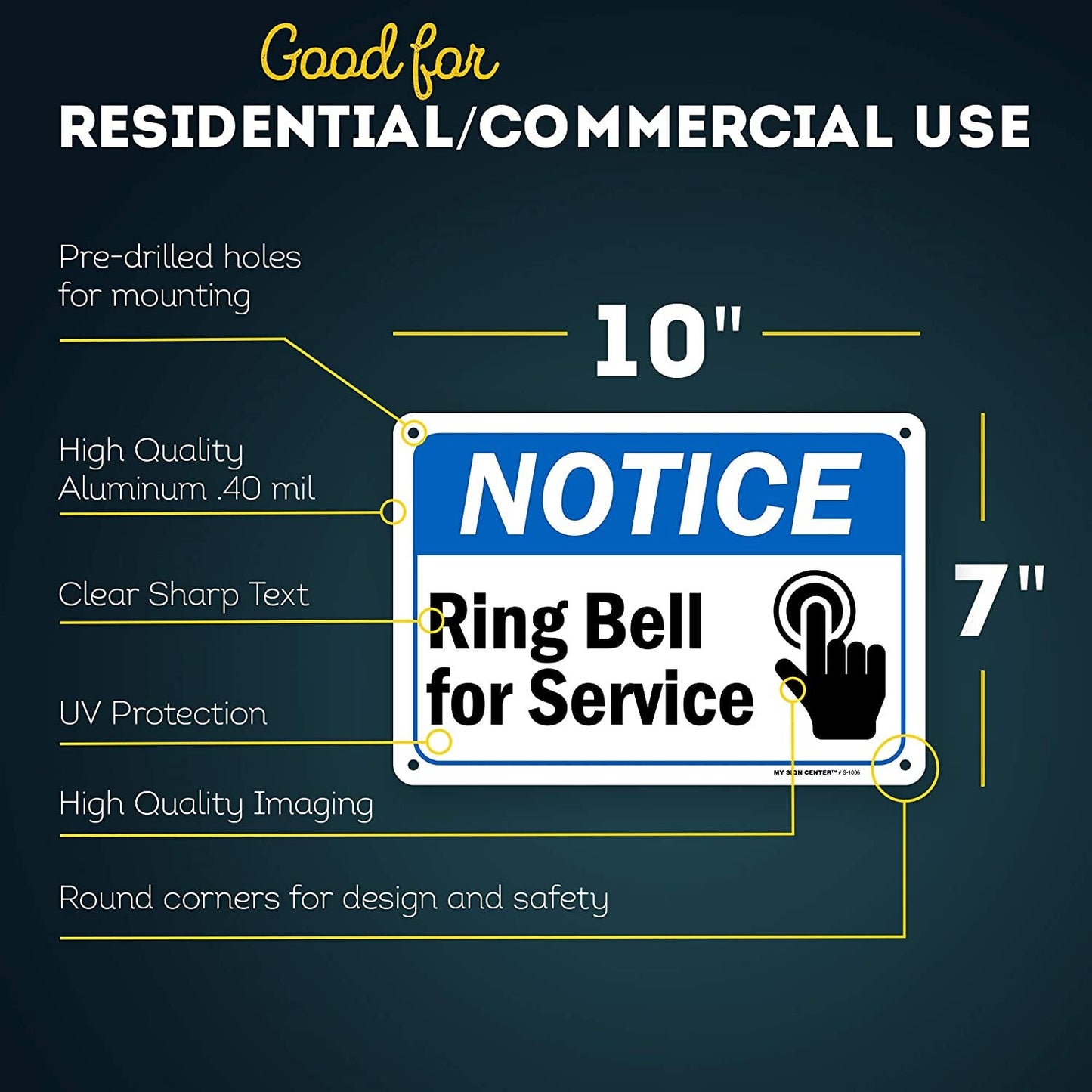 Notice Please Ring Bell for Service Sign