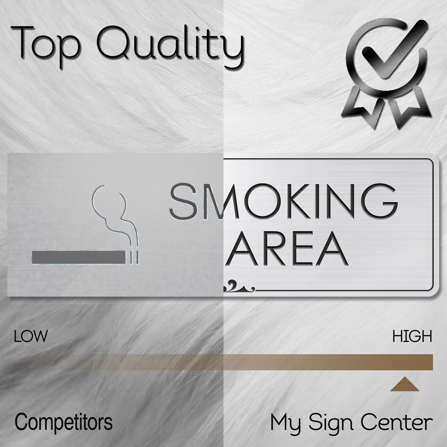 Smoking Area - Laser Engraved Sign