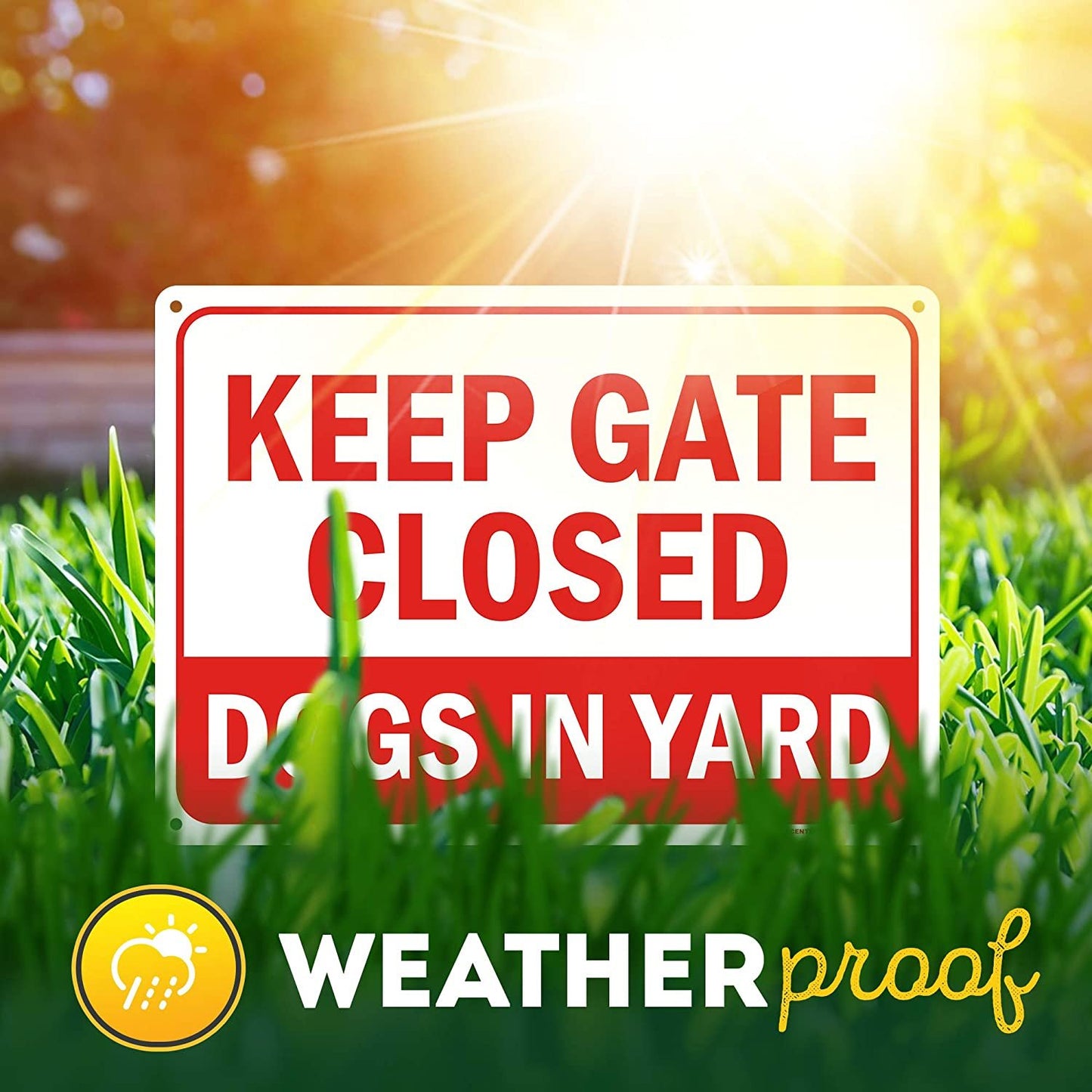 Keep Gate Closed Sign Dogs in Yard