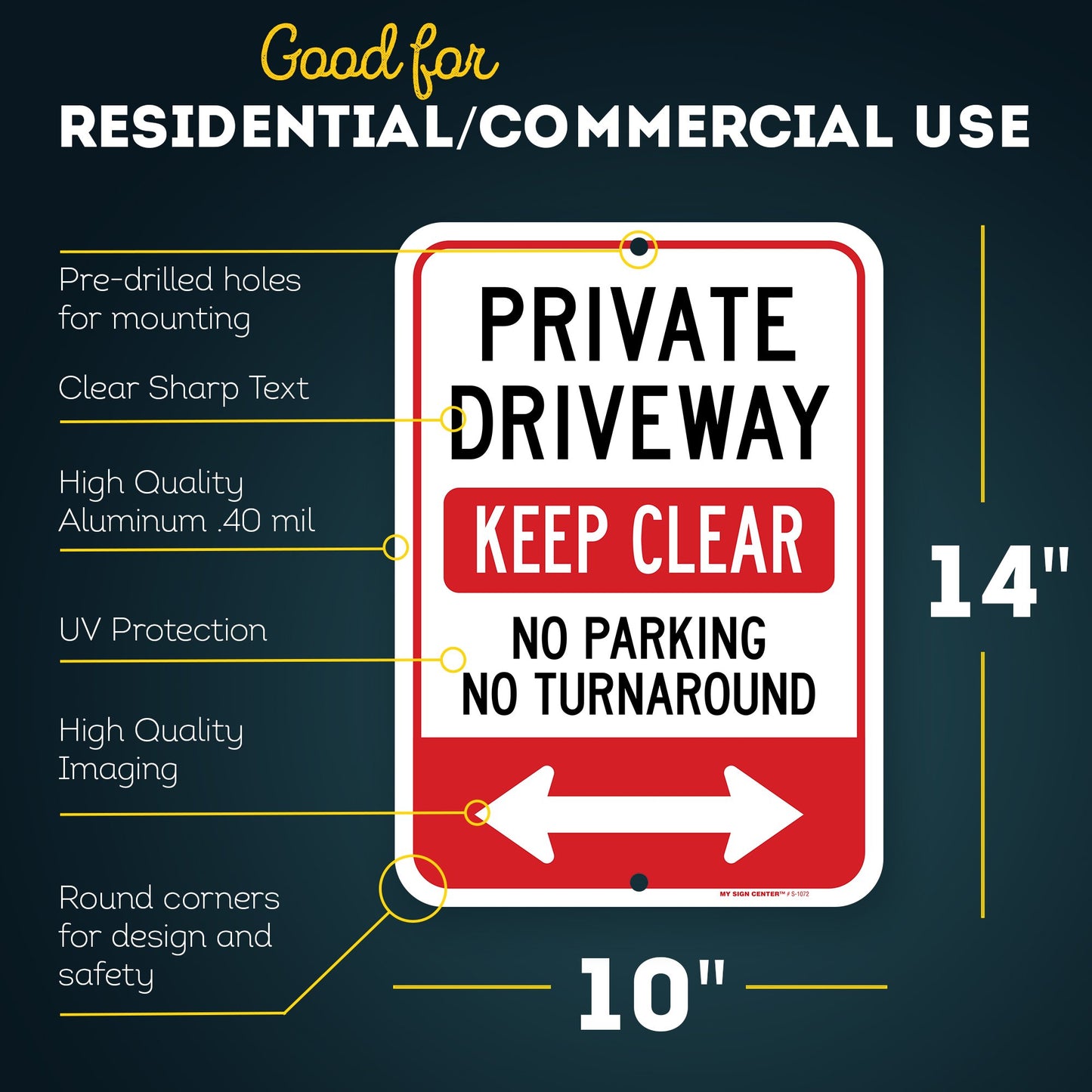 Keep Clear Private Driveway Sign No Parking No Turnaround