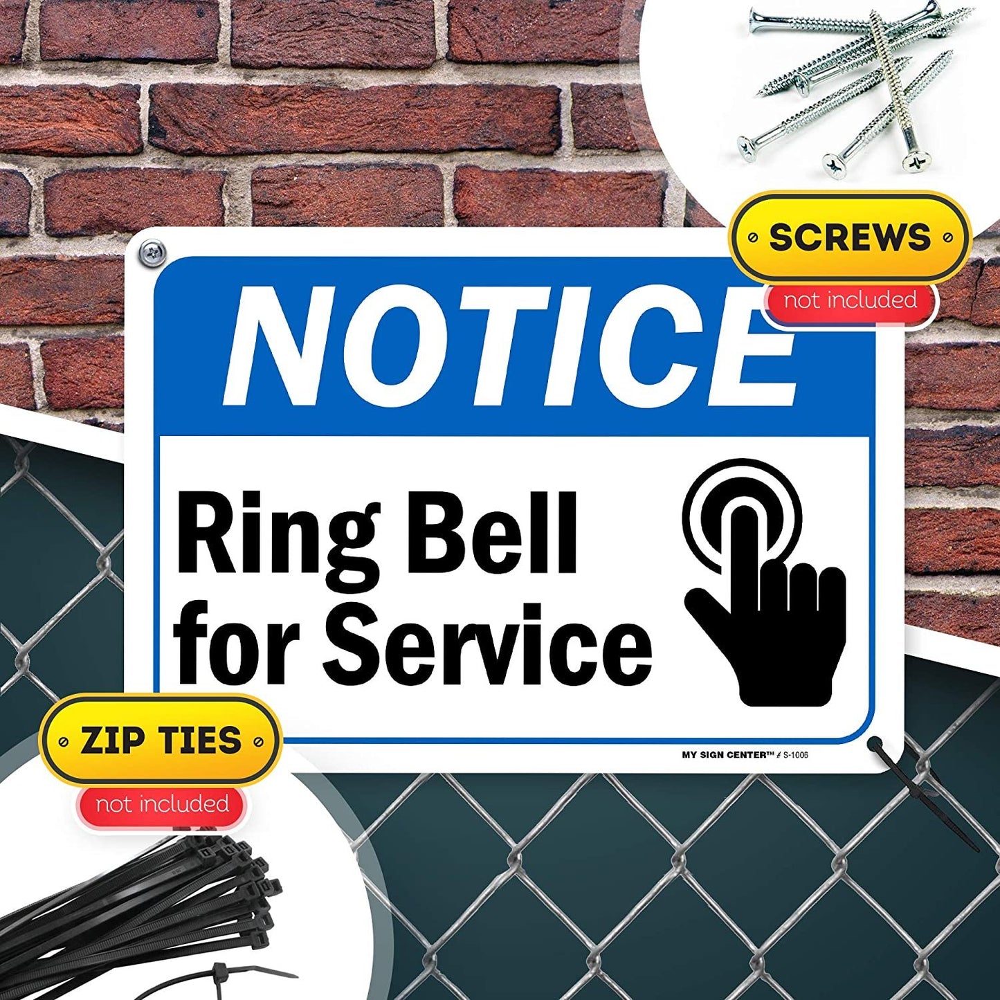 Notice Please Ring Bell for Service Sign