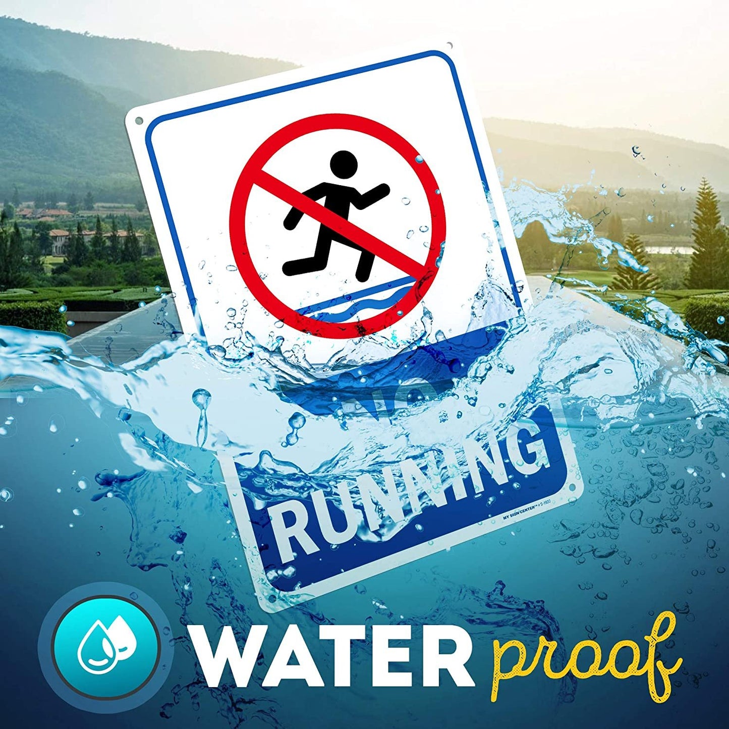 No Running Pool Safety Sign