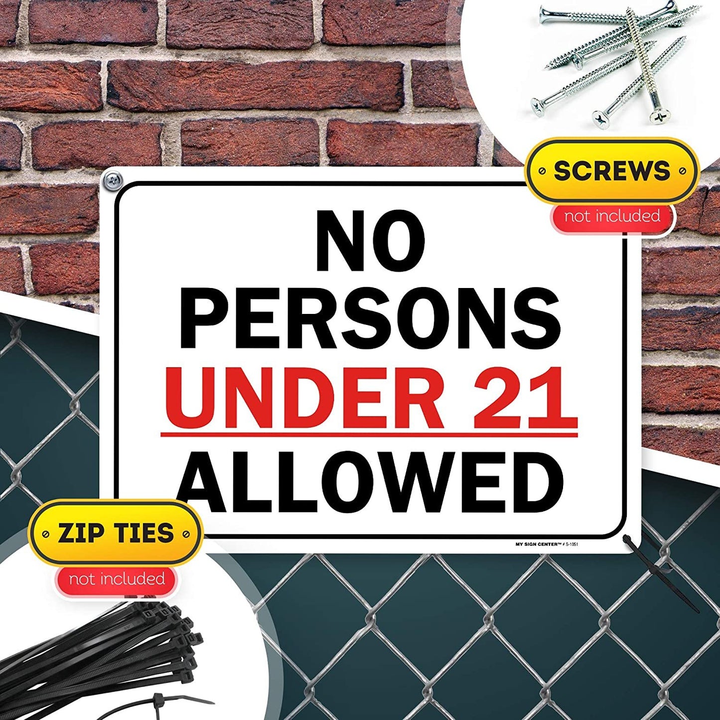 ID Check Sign No One Under 21 Allowed