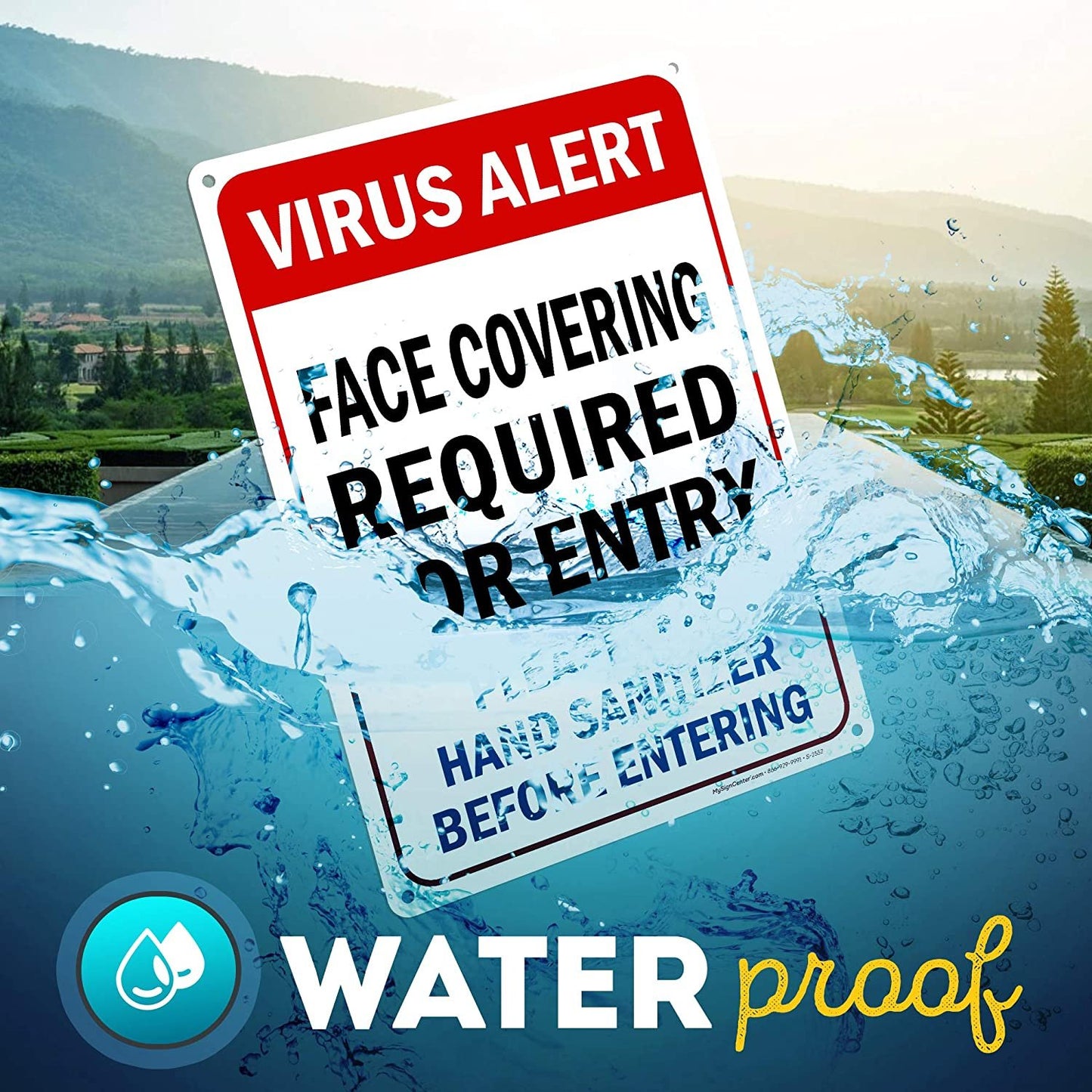 Virus Alert Face Mask Required Sign Use Hand Sanitizer Before Entering