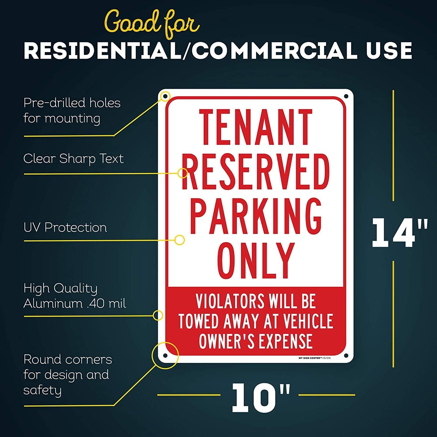 Tenant Parking Only Unauthorized Vehicles Will Be Towed Signs