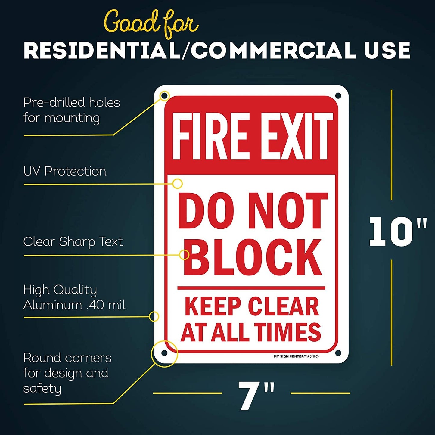 Fire Exit Keep Clear Do Not Block Sign