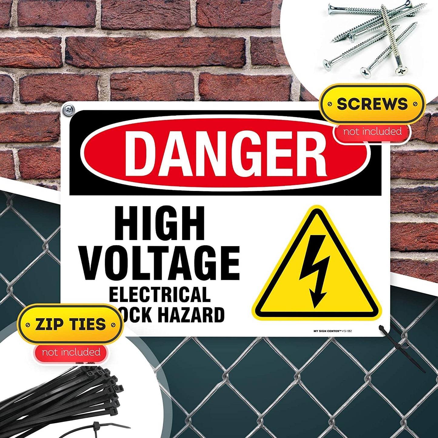 Danger High Voltage Electrical Shock Hazard Sign