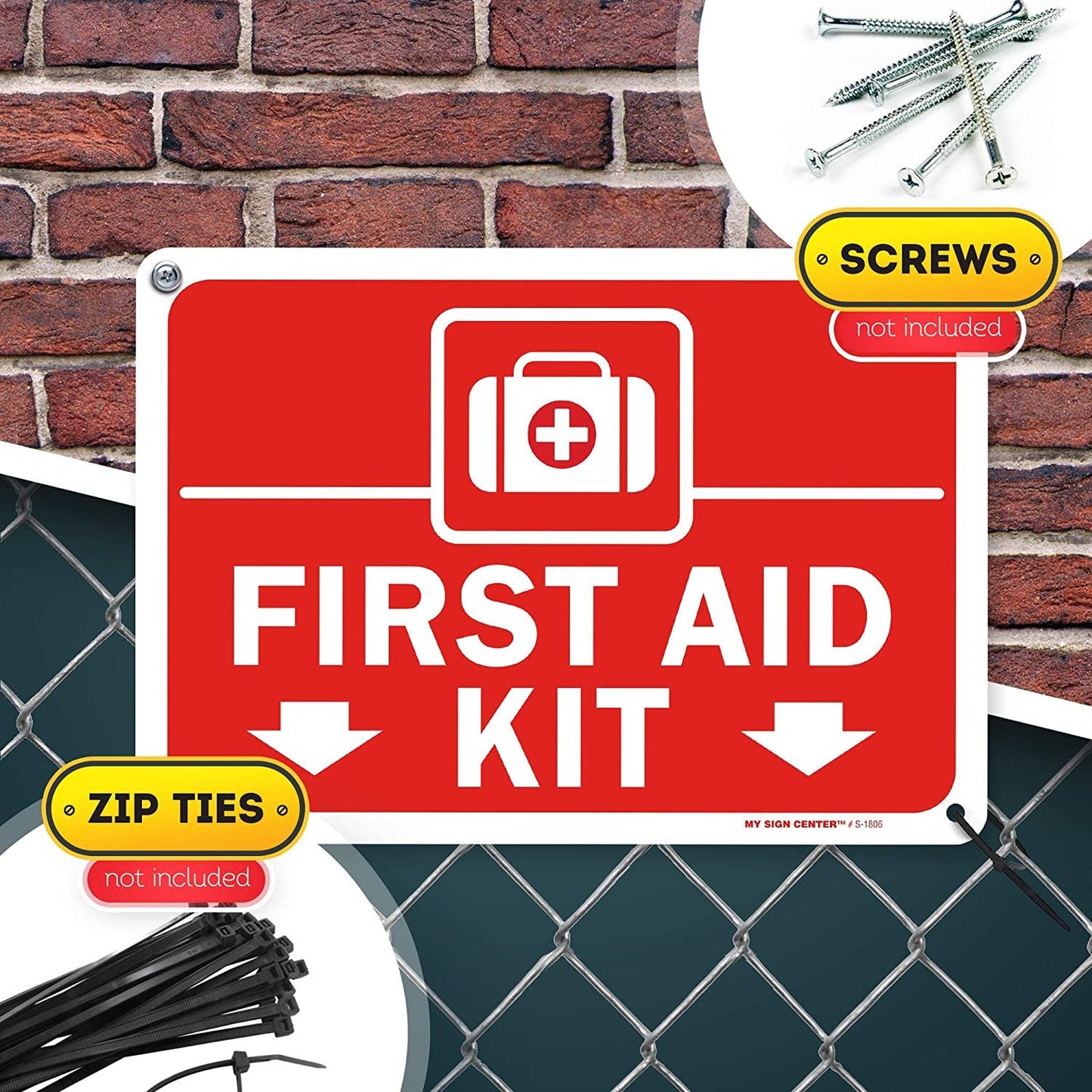 First Aid Kit Sign for Home, Office, Business