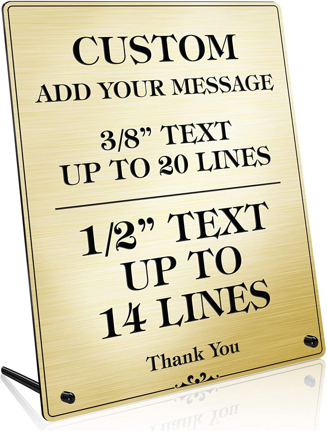 Engraved Message Holder Reception Desk Sign, Prestige Collection