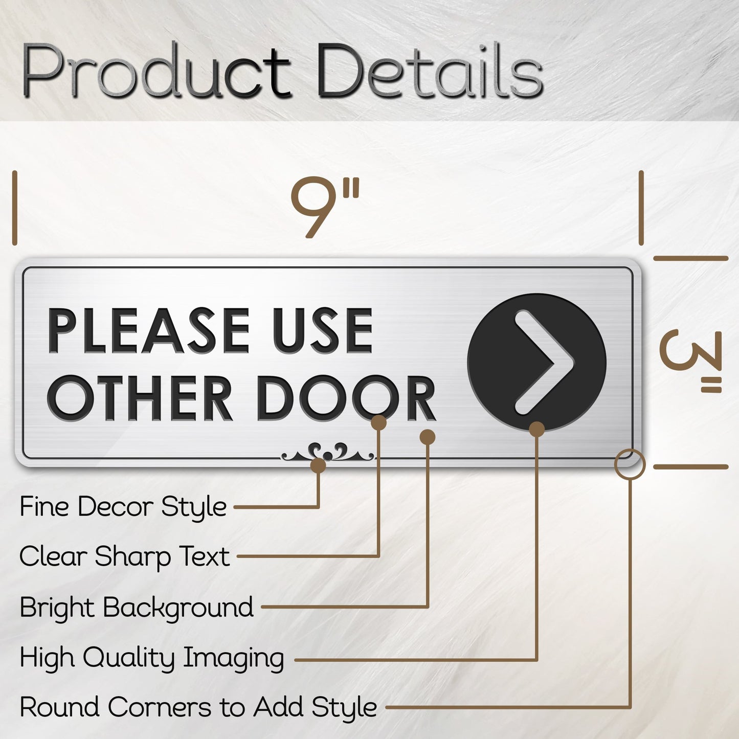 Please Use Other Door with Right Arrow - Laser Engraved Sign