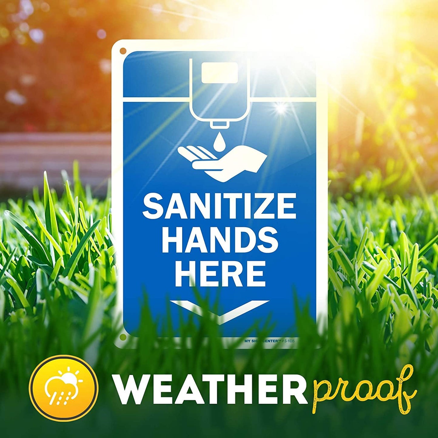 'Sanitize Hands Here' Sink Sign
