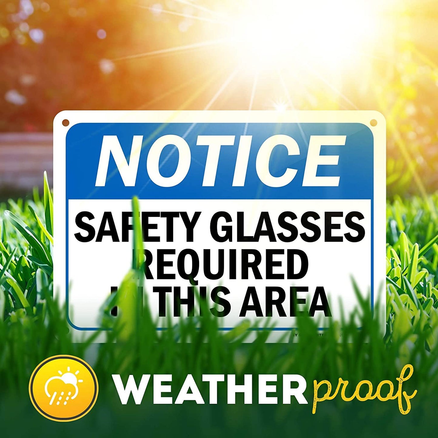 Warning Notice Safety Glasses Required Sign