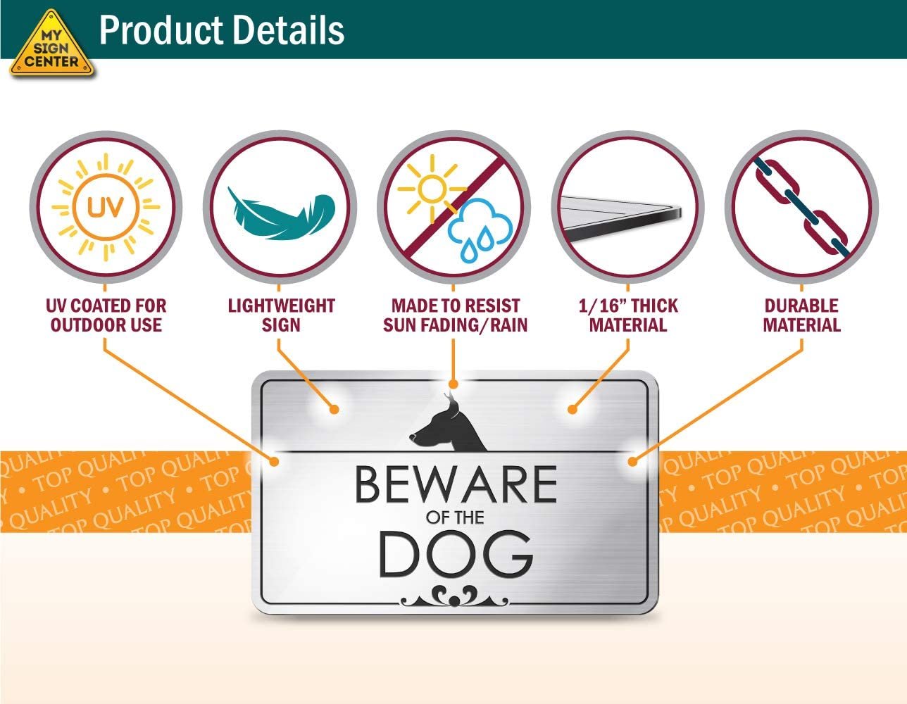 Beware of The Dog Laser Engraved Sign