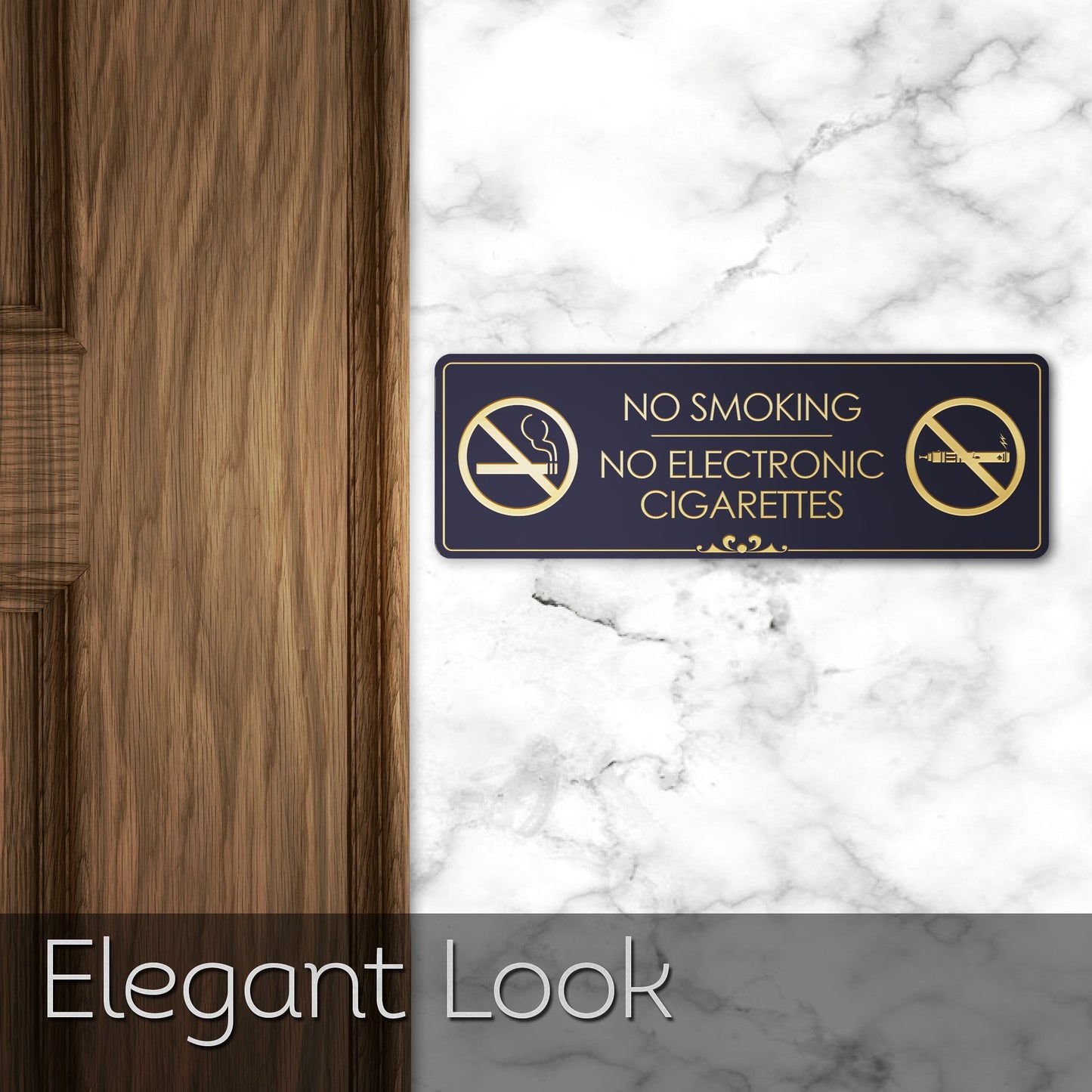 No Smoking No Electronic Cigarettes - Laser Engraved Sign