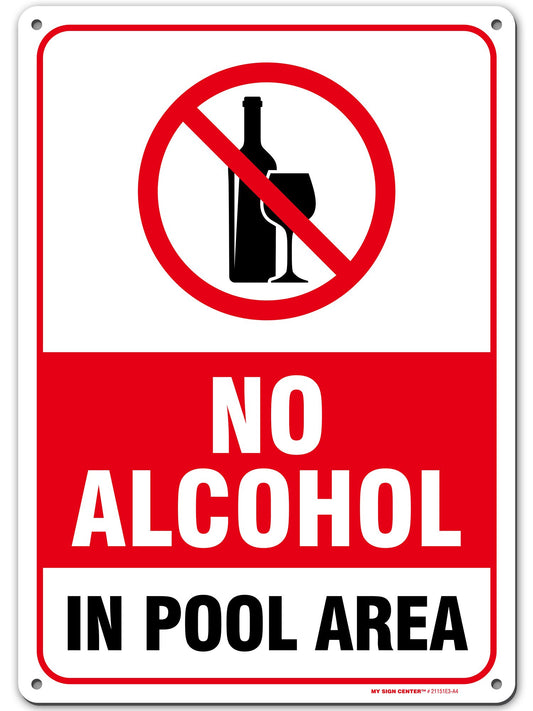 No Alcohol Allowed Pool Rules Sign
