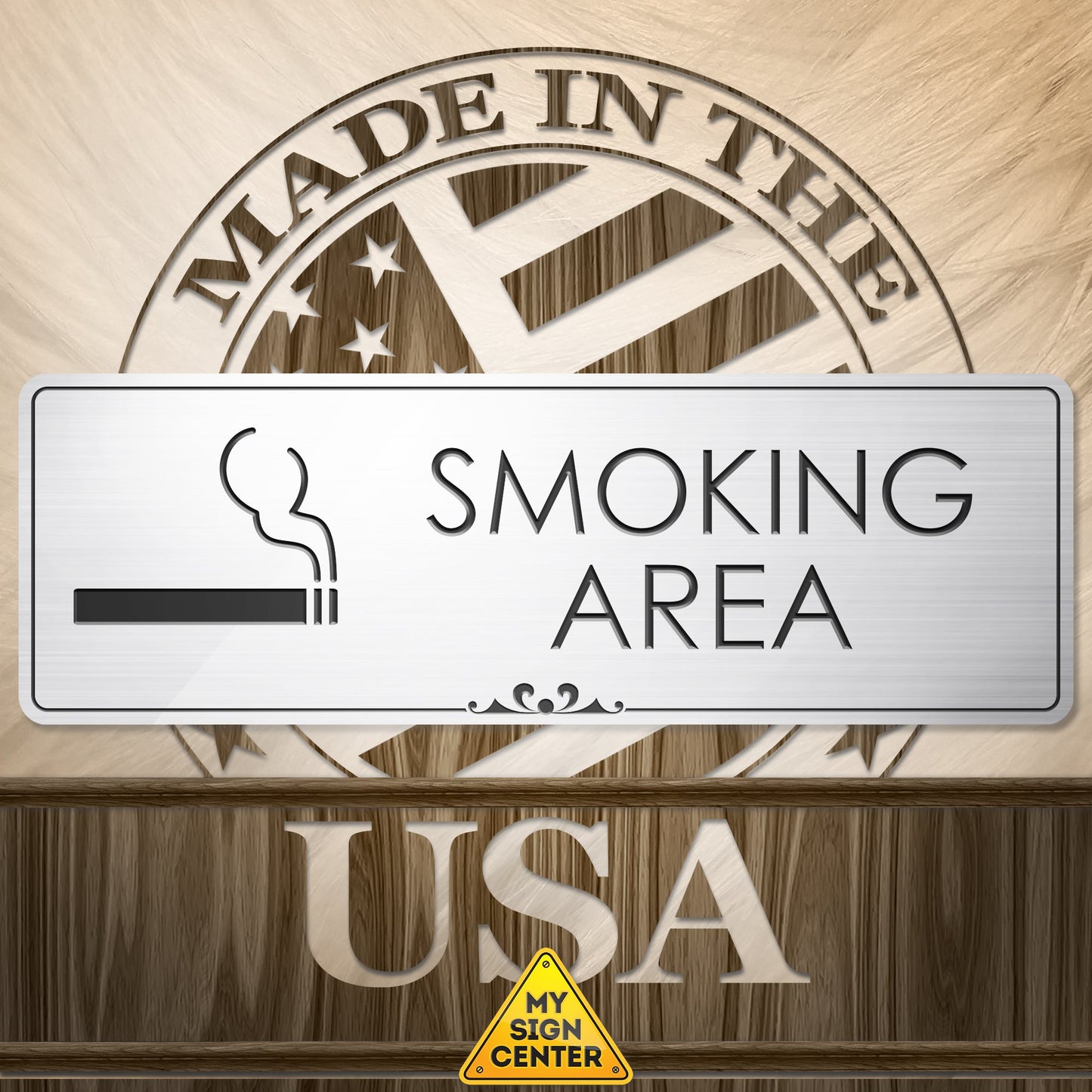 Smoking Area - Laser Engraved Sign