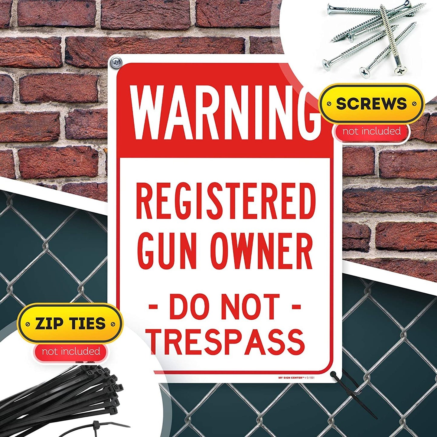 Private Property No Trespassing Registered Gun Owner Sign