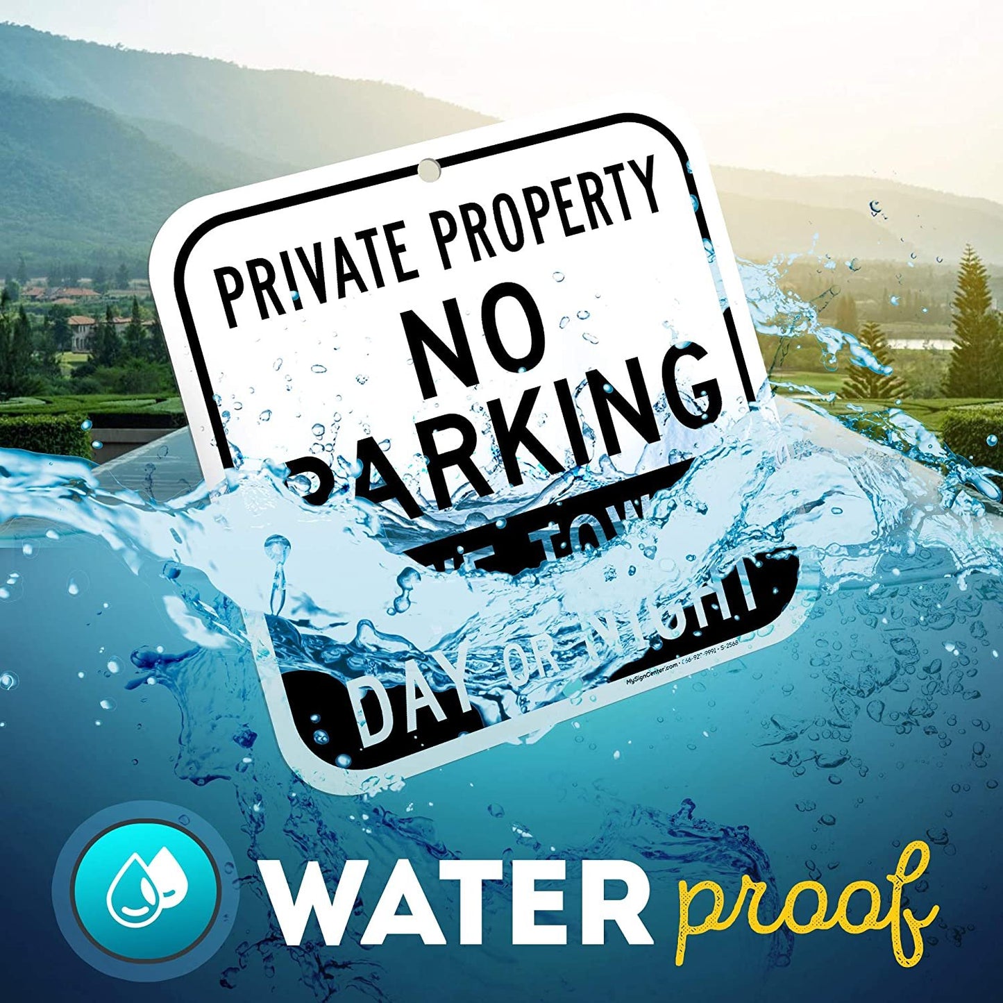 Private Property No Parking Sign Day Or Night Towing Enforced Sign