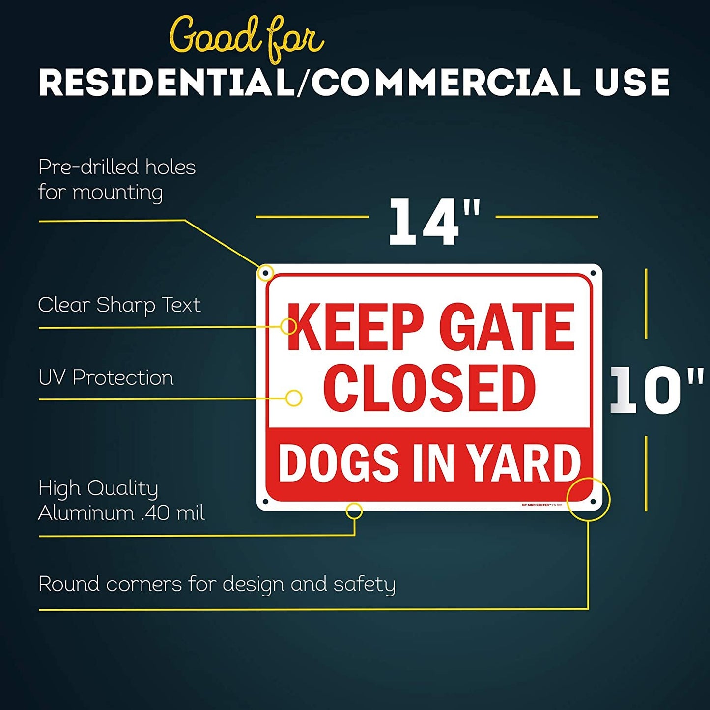 Keep Gate Closed Sign Dogs in Yard