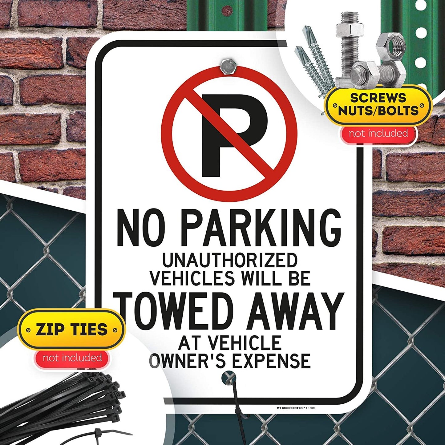 No Parking Sign Unauthorized Vehicles Will Be Towed