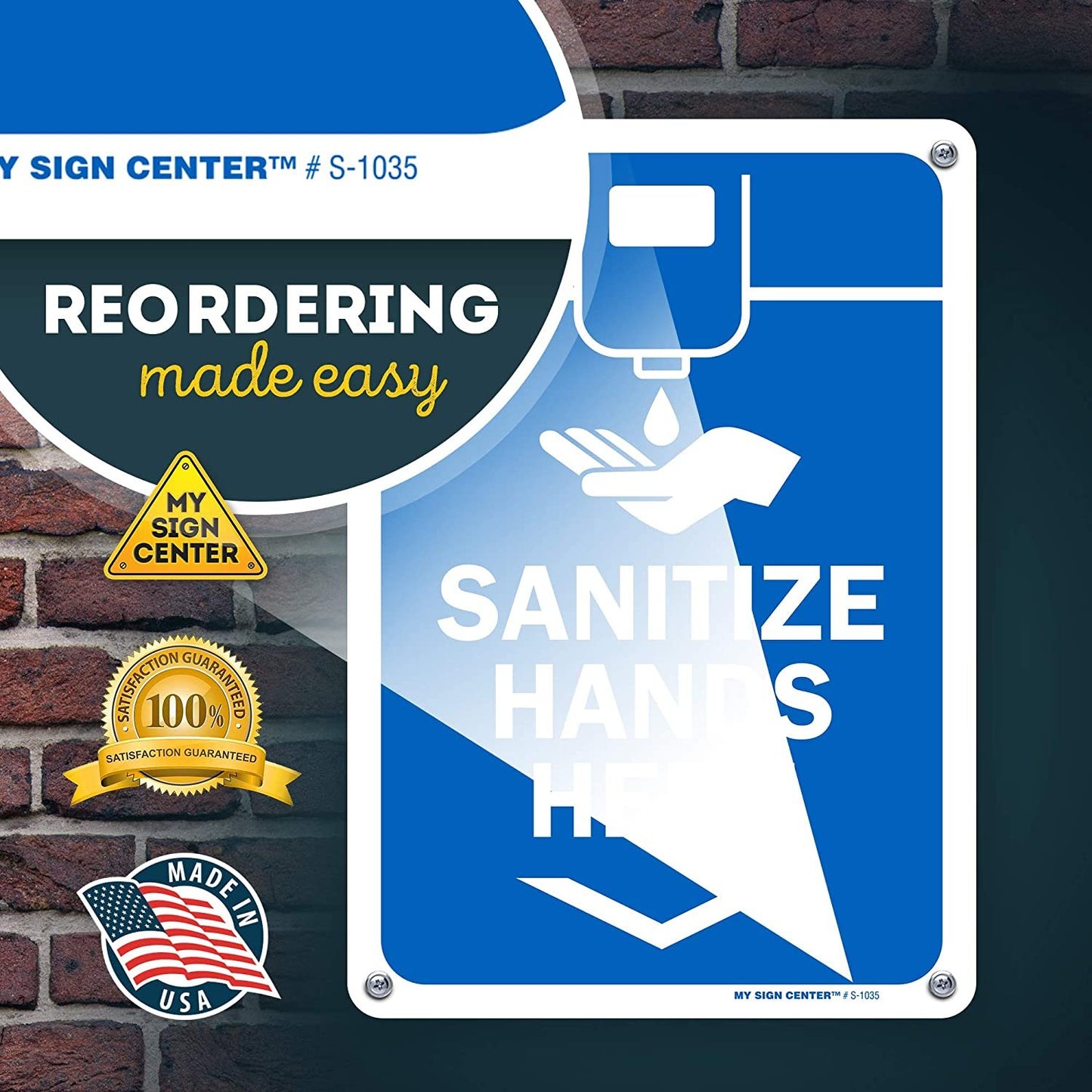 'Sanitize Hands Here' Sink Sign