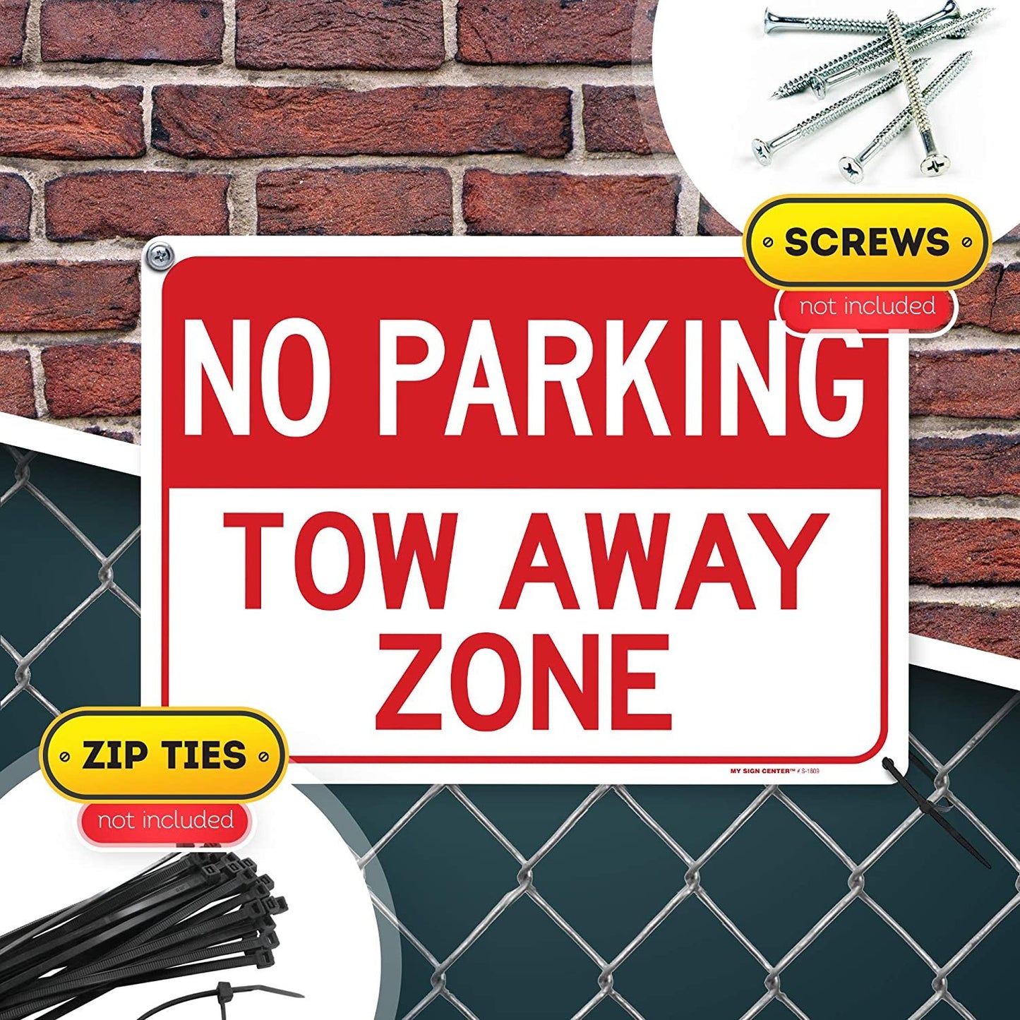 No Parking Tow Away Zone Sign