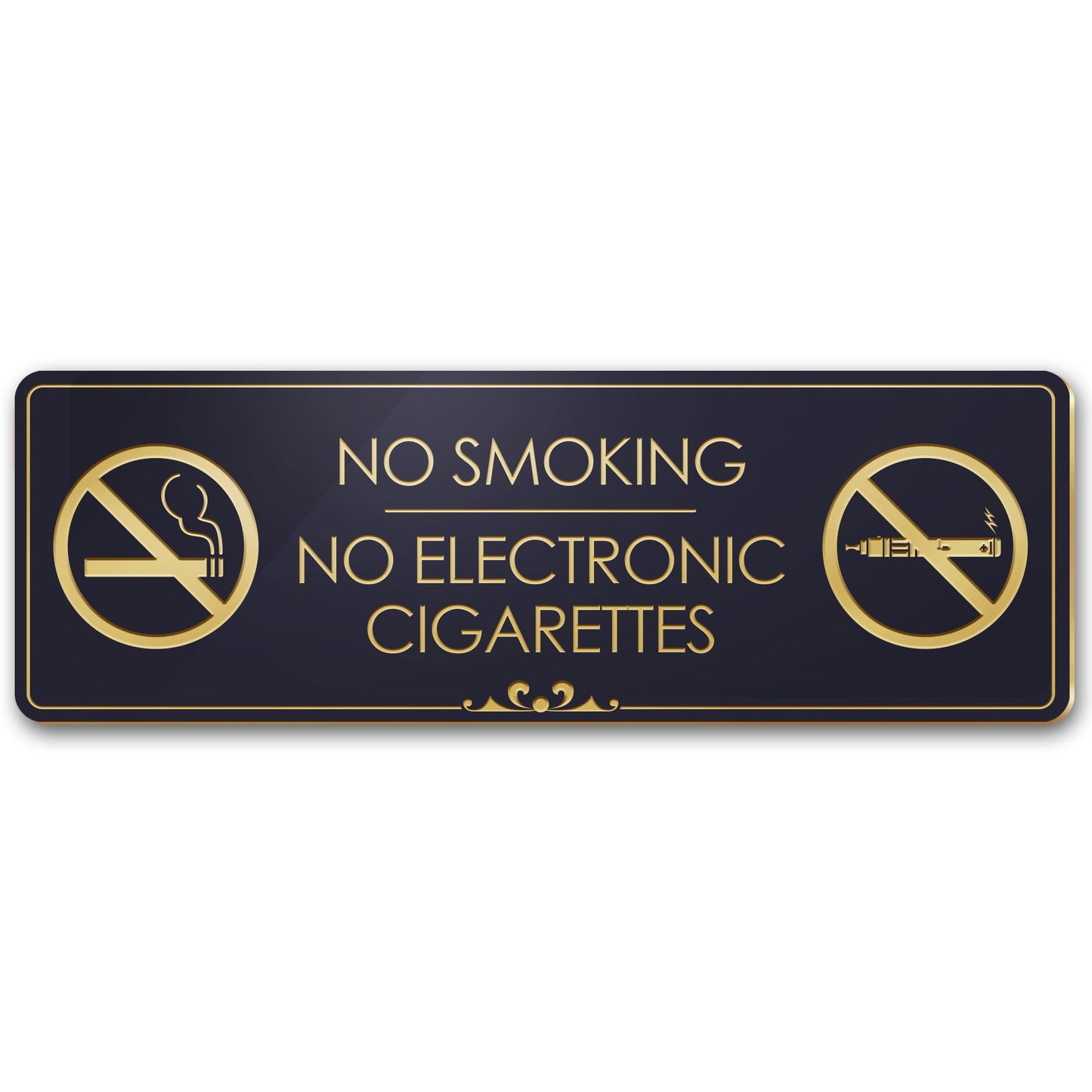 No Smoking No Electronic Cigarettes - Laser Engraved Sign
