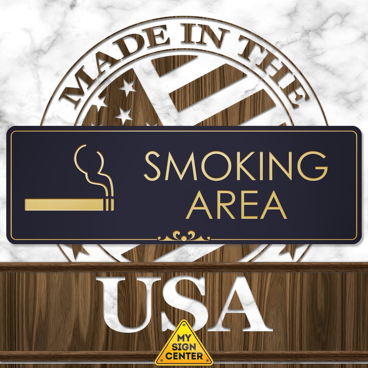 Smoking Area - Laser Engraved Sign