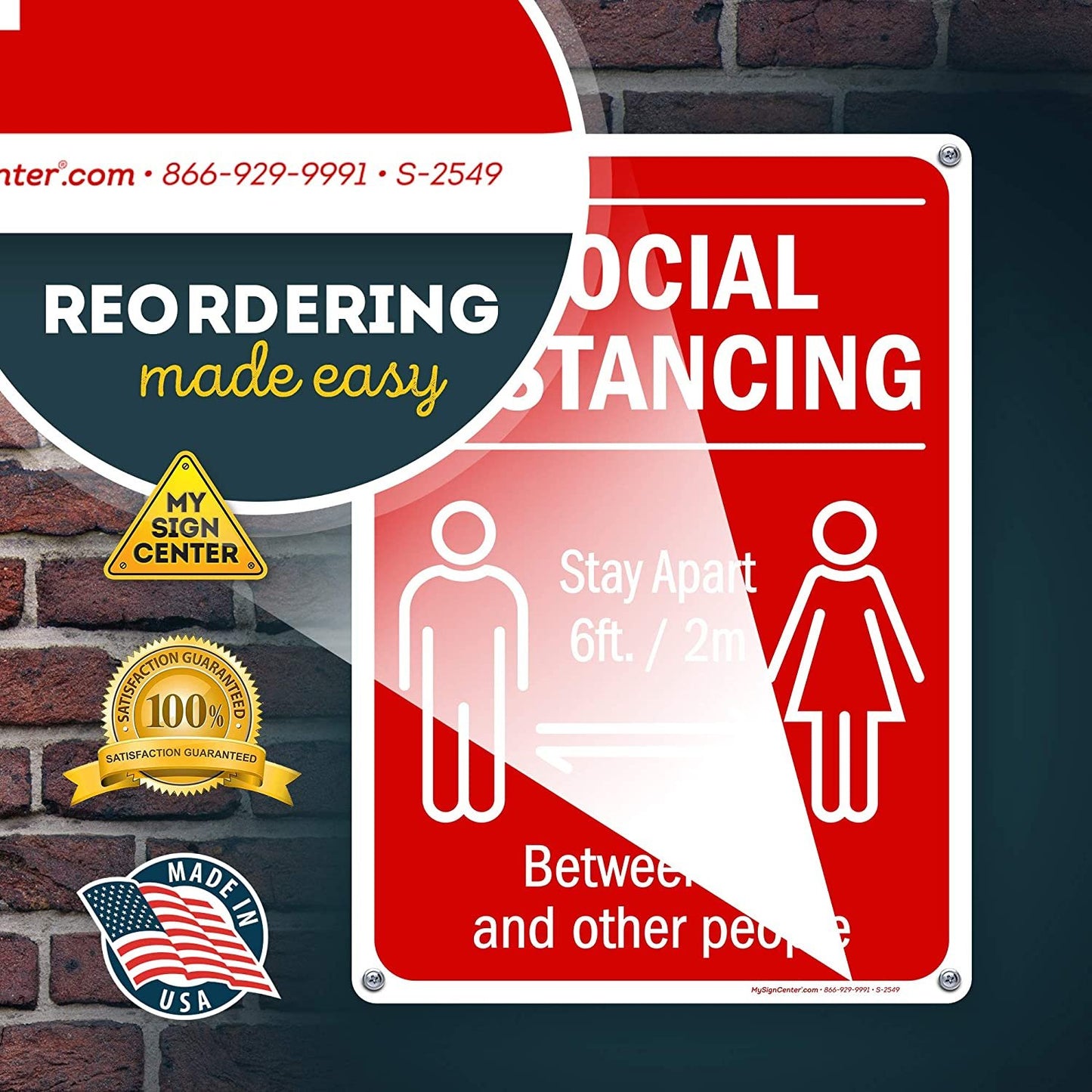 Social Distancing Sign Maintain 6 feet Apart, Wear Face Mask Sign