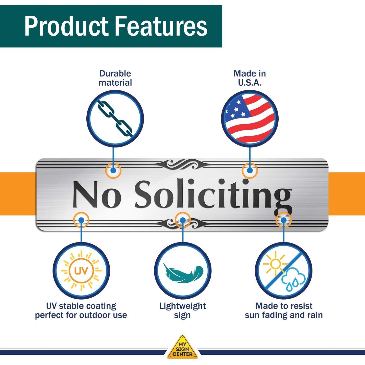 No Soliciting Laser Engraved Small Plastic Sign