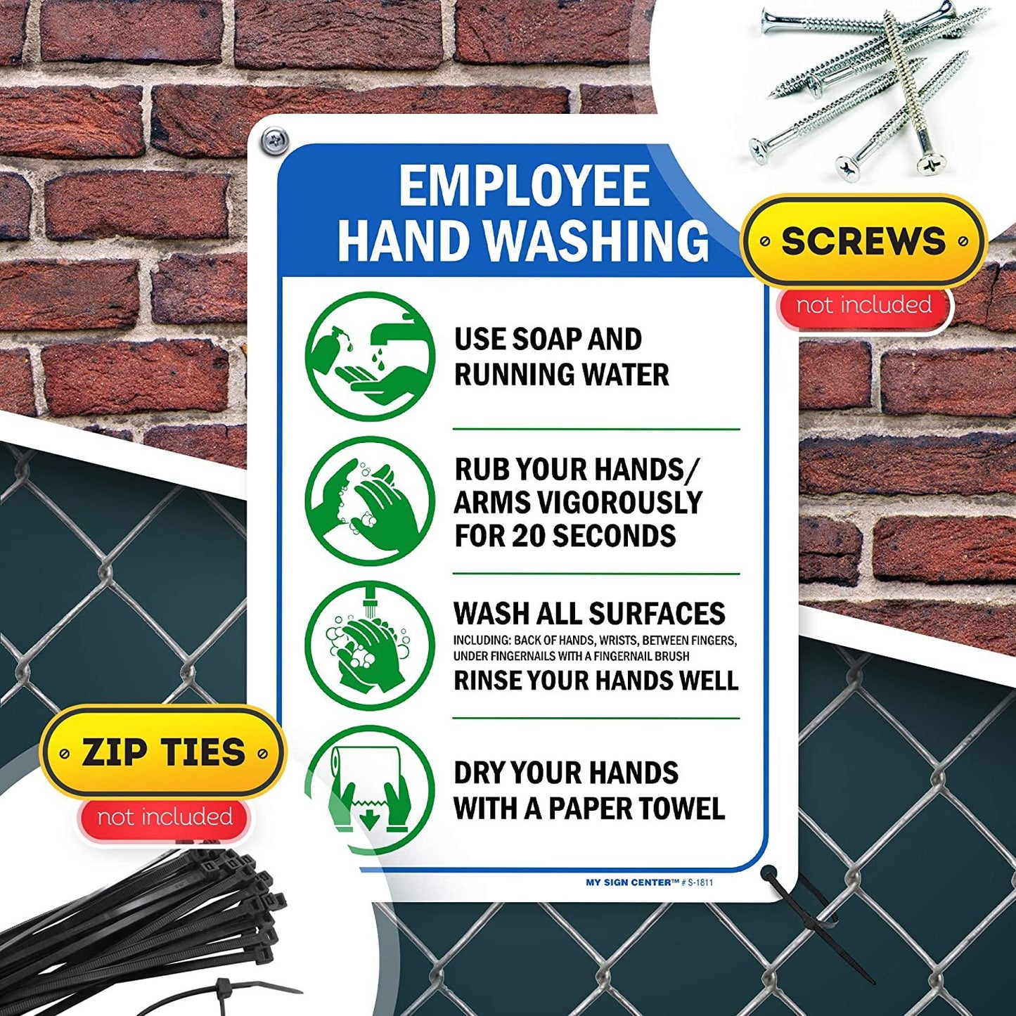 Employees Must Wash Hands Sign