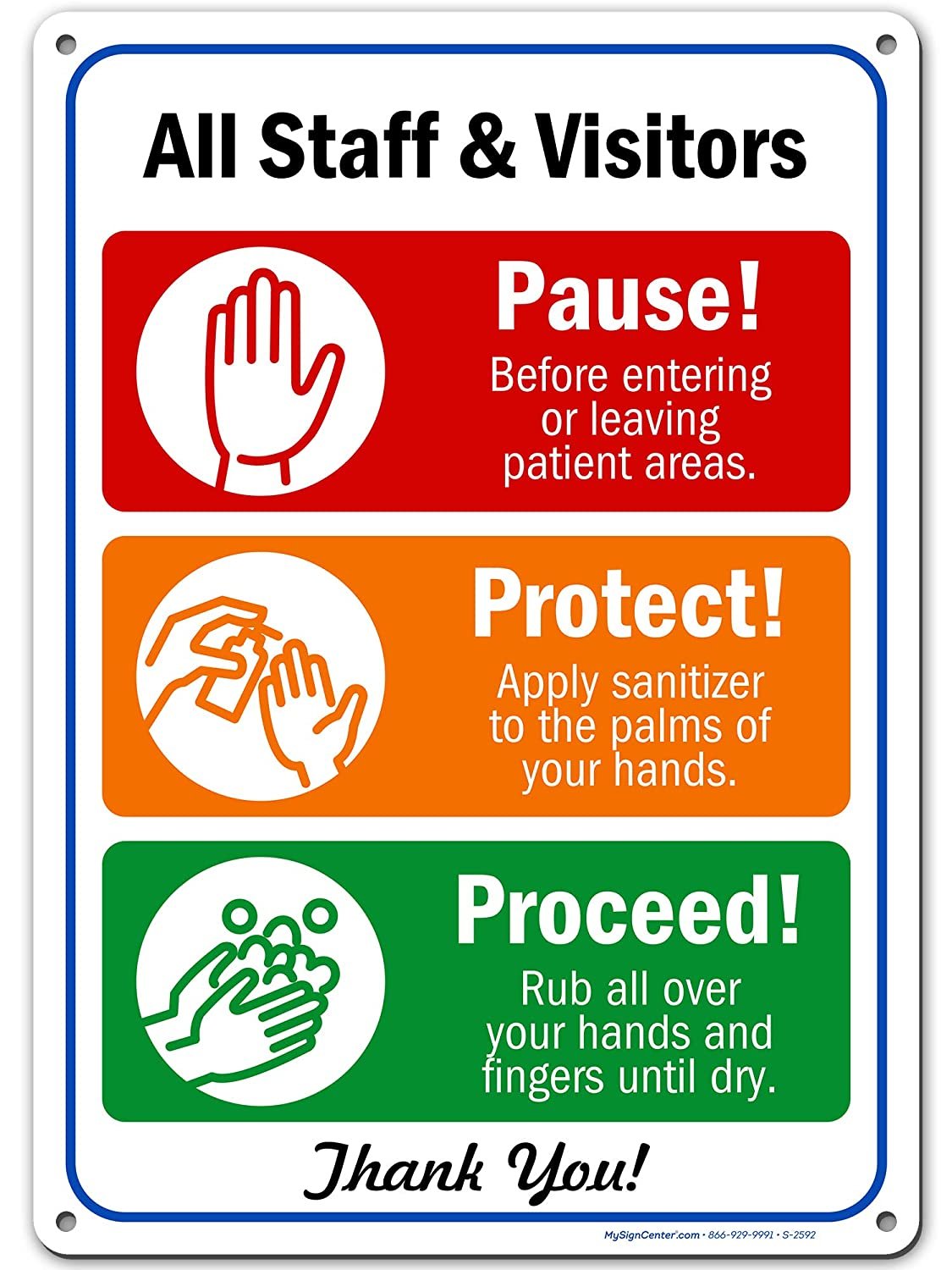 Visitors Employee Hand Washing Sign COVID 19 Hygiene and Sanitation Sign