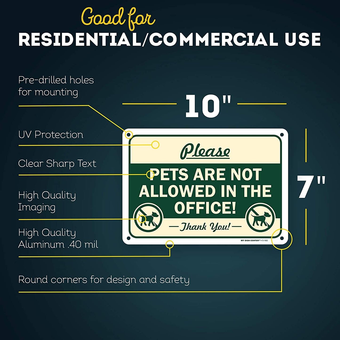 No Pets Allowed in The Office Sign