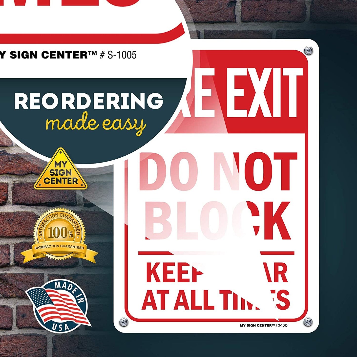 Fire Exit Keep Clear Do Not Block Sign