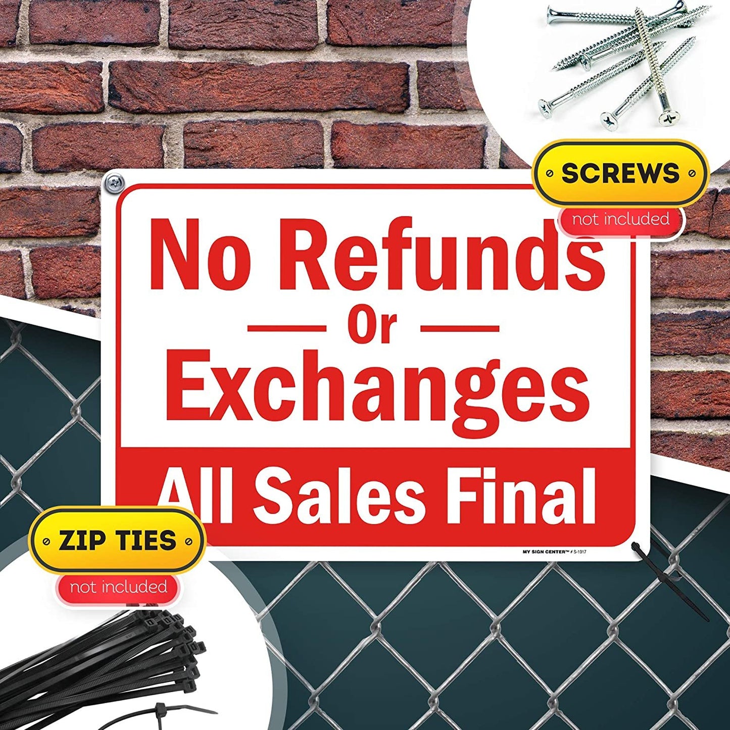 NO Refunds or Exchanges Sign, All Sales Final