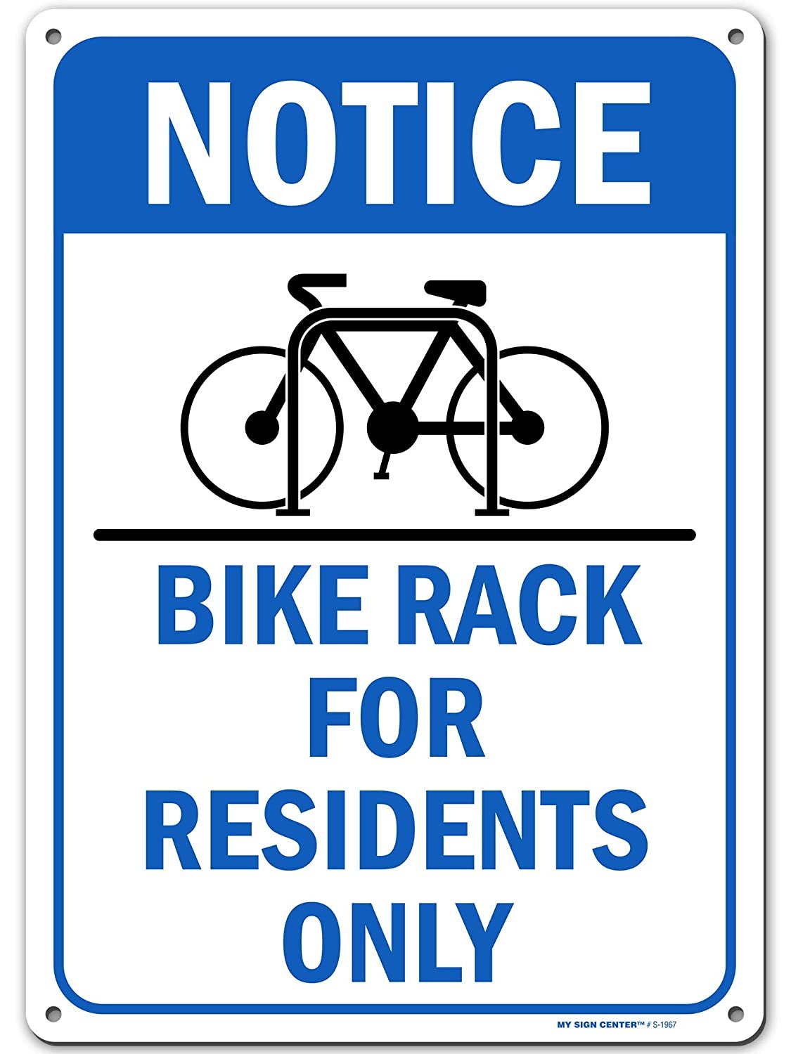 Notice Bike Rack Sign Bicycle Parking for Residents Only Sign