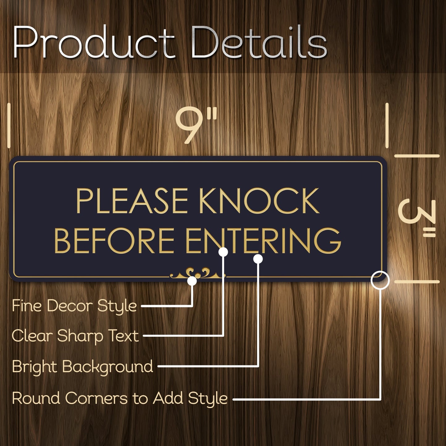 Please Knock Before Entering - Laser Engraved Sign
