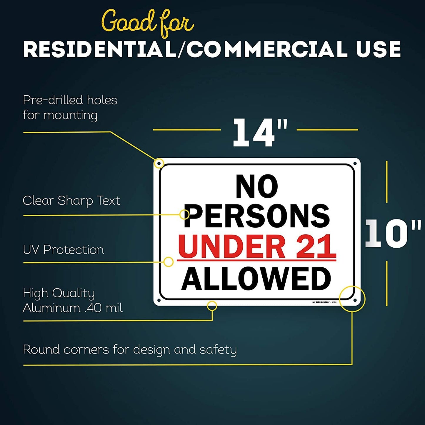 ID Check Sign No One Under 21 Allowed