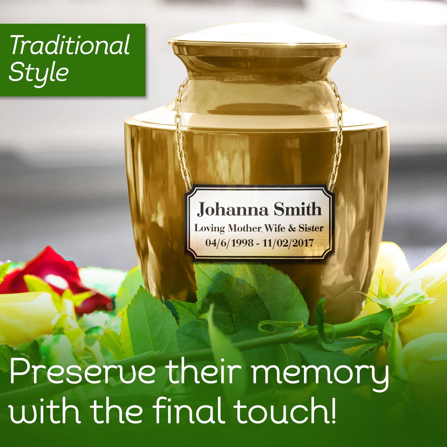 Elegant Engraved Plate Personalized Memorial Plate Grave Plaque